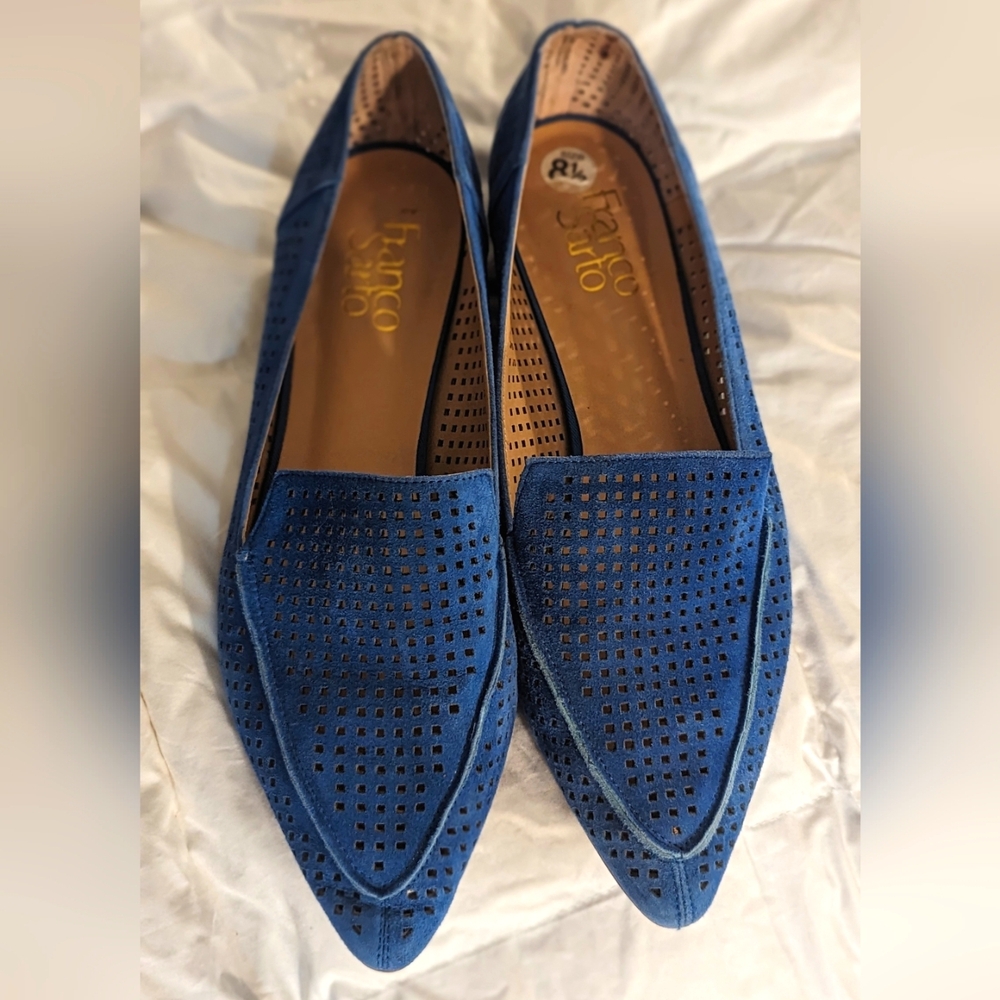 Franco Sarto blue suede flats